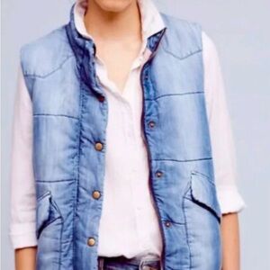Anthropologie Cloth and stone Denim Puffer Vest